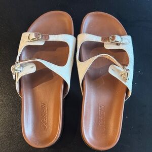 J. Crew Beige Canvas Slide Sandals